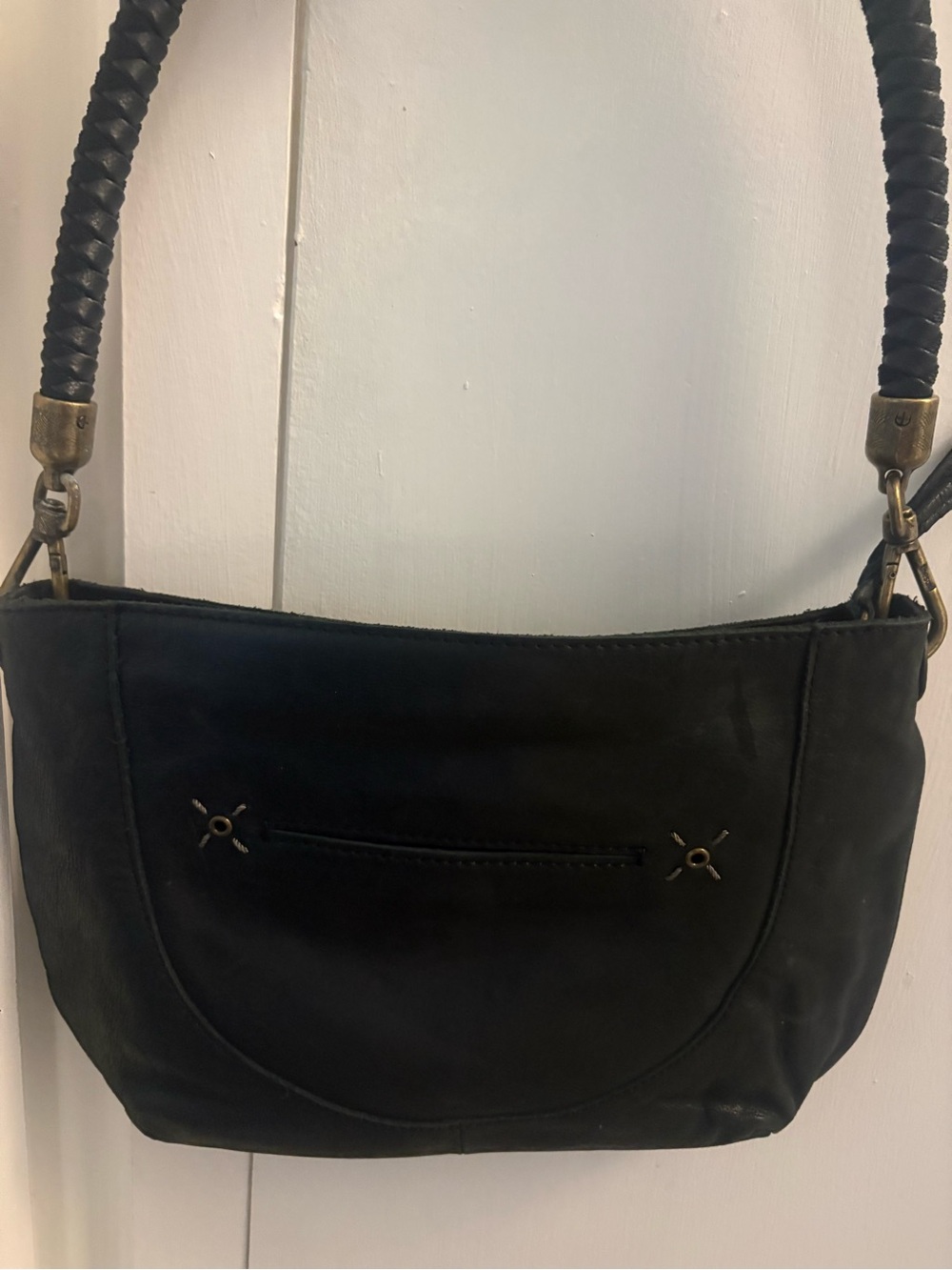 Black The Sak Leather Shoulder Purse Pre Owned